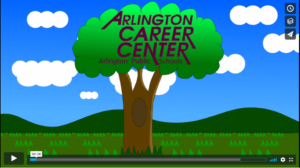 Picture of tree with words "Arlington Career Center" in the middle of the leaves.
