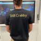 Still crabby on back of t-shirt