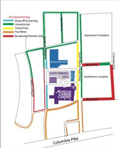 Diagram of ACC Bus Pickup and Drop off points