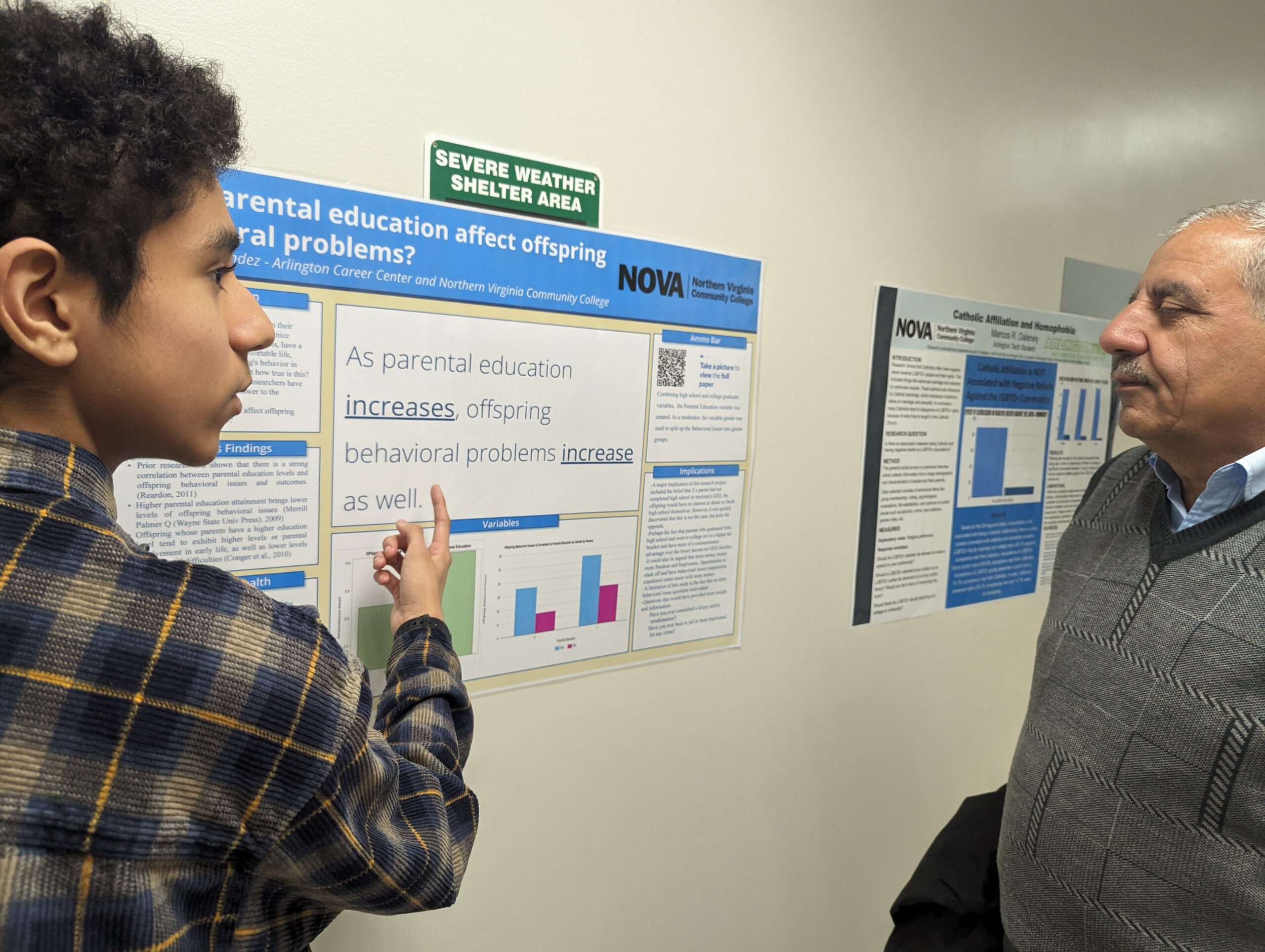DE Statistics Students presenting their research at the NVCC Poster Session for faculty and students