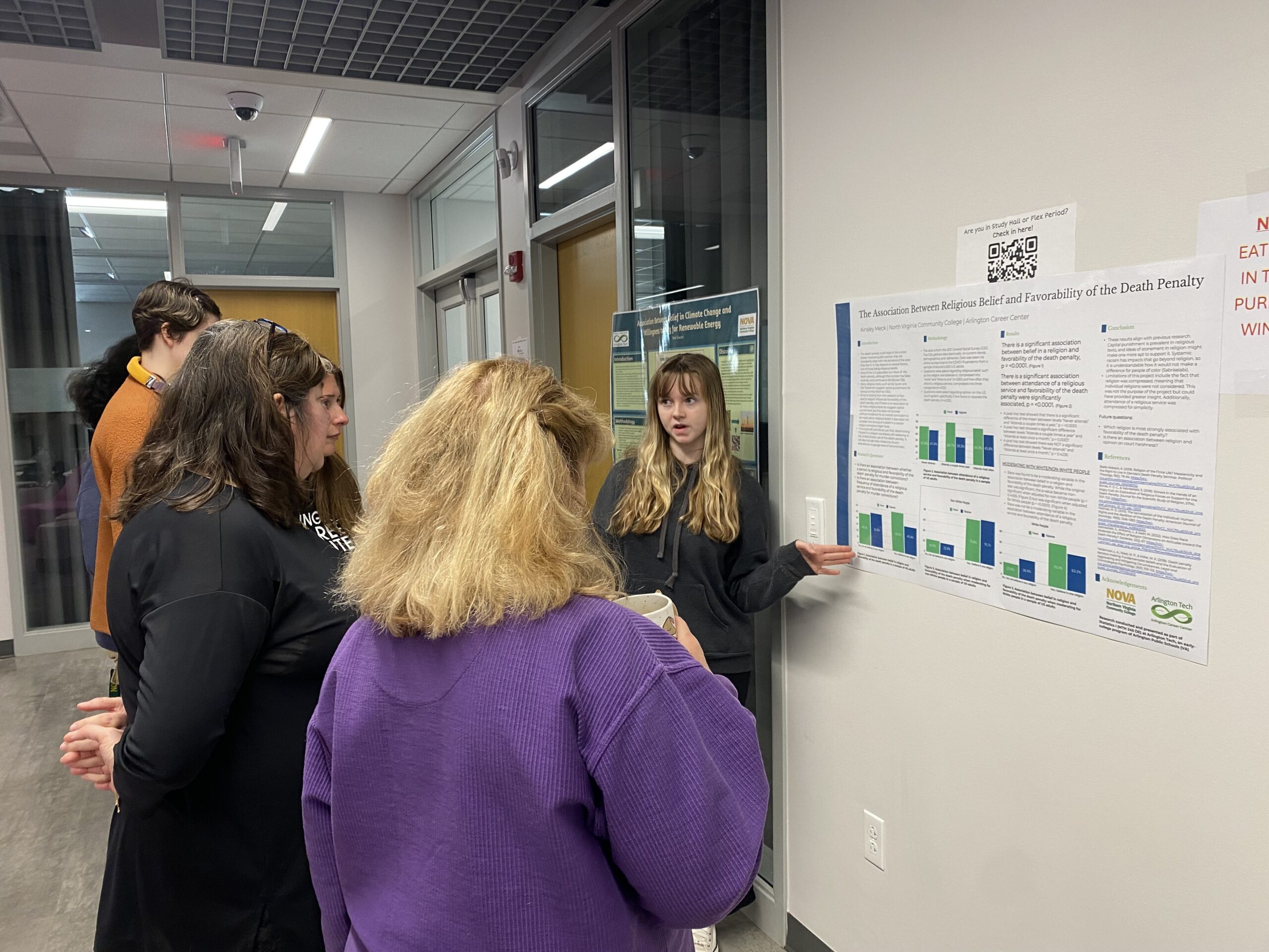 DE Statistics Students presenting their research for ACC faculty and students in preparation for the NVCC Poster Session