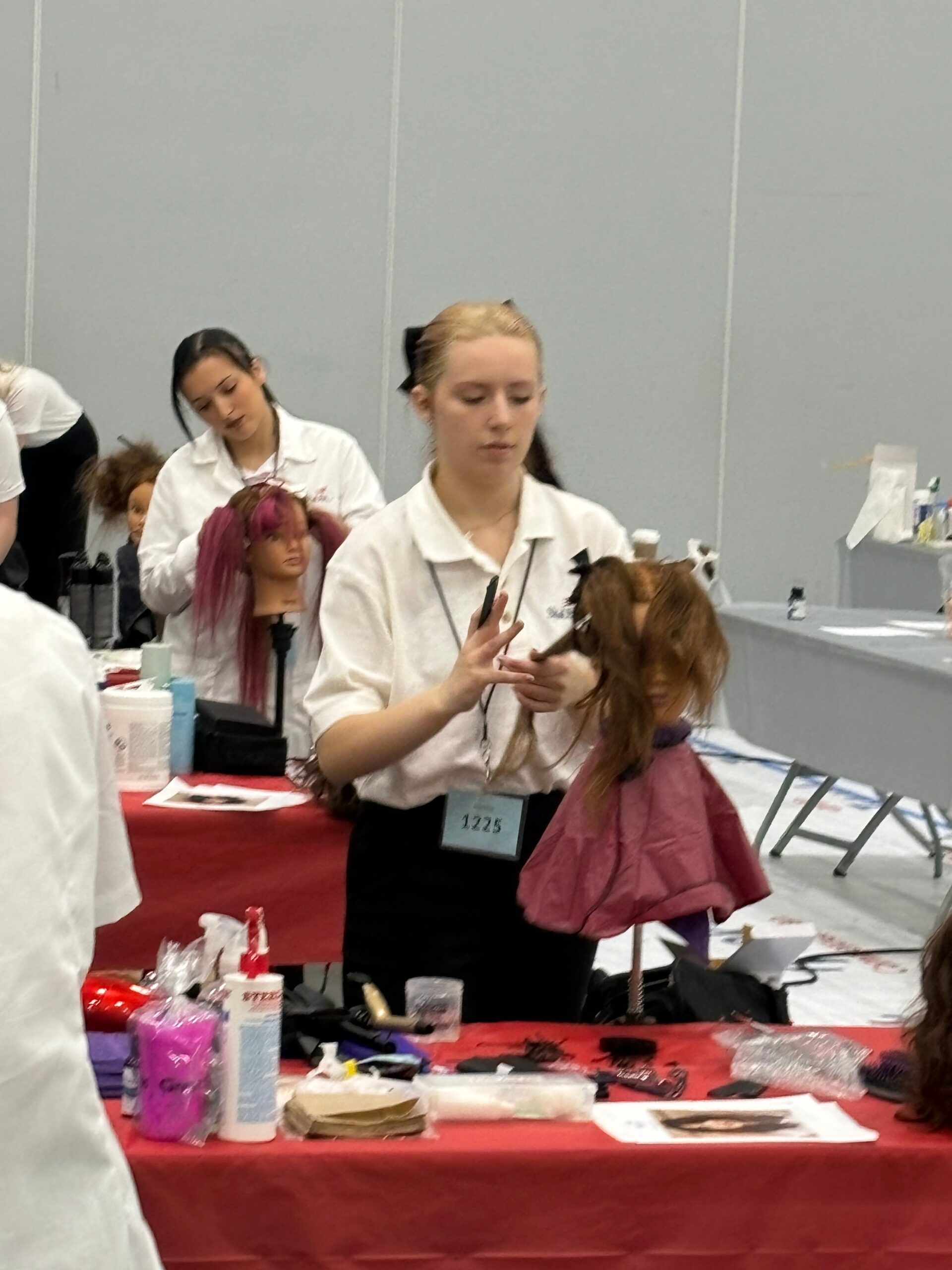 SkillsUSA 2024 pictures of students in cosmetology and tv production