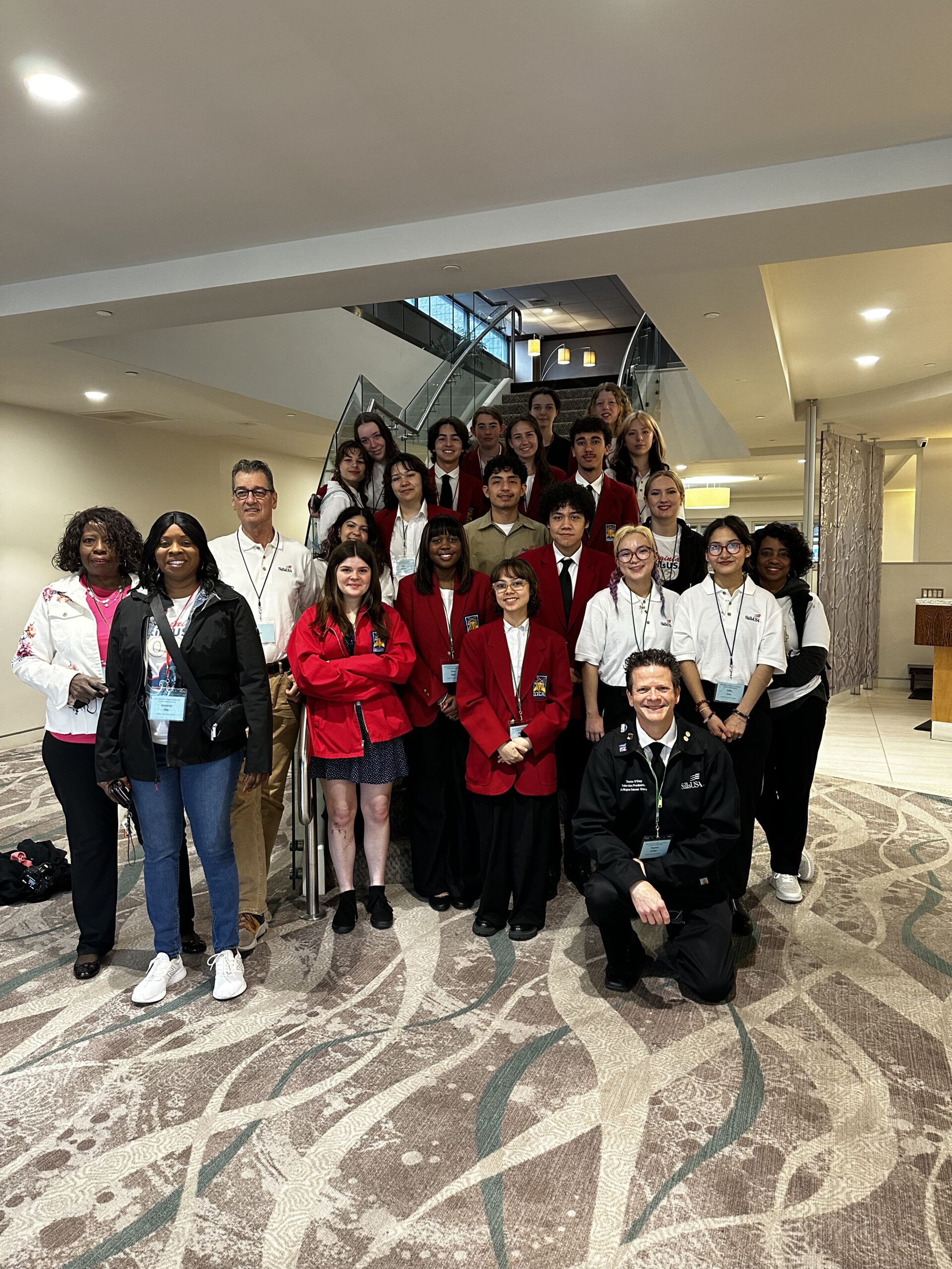 SkillsUSA 2024 pictures of students in cosmetology and tv production