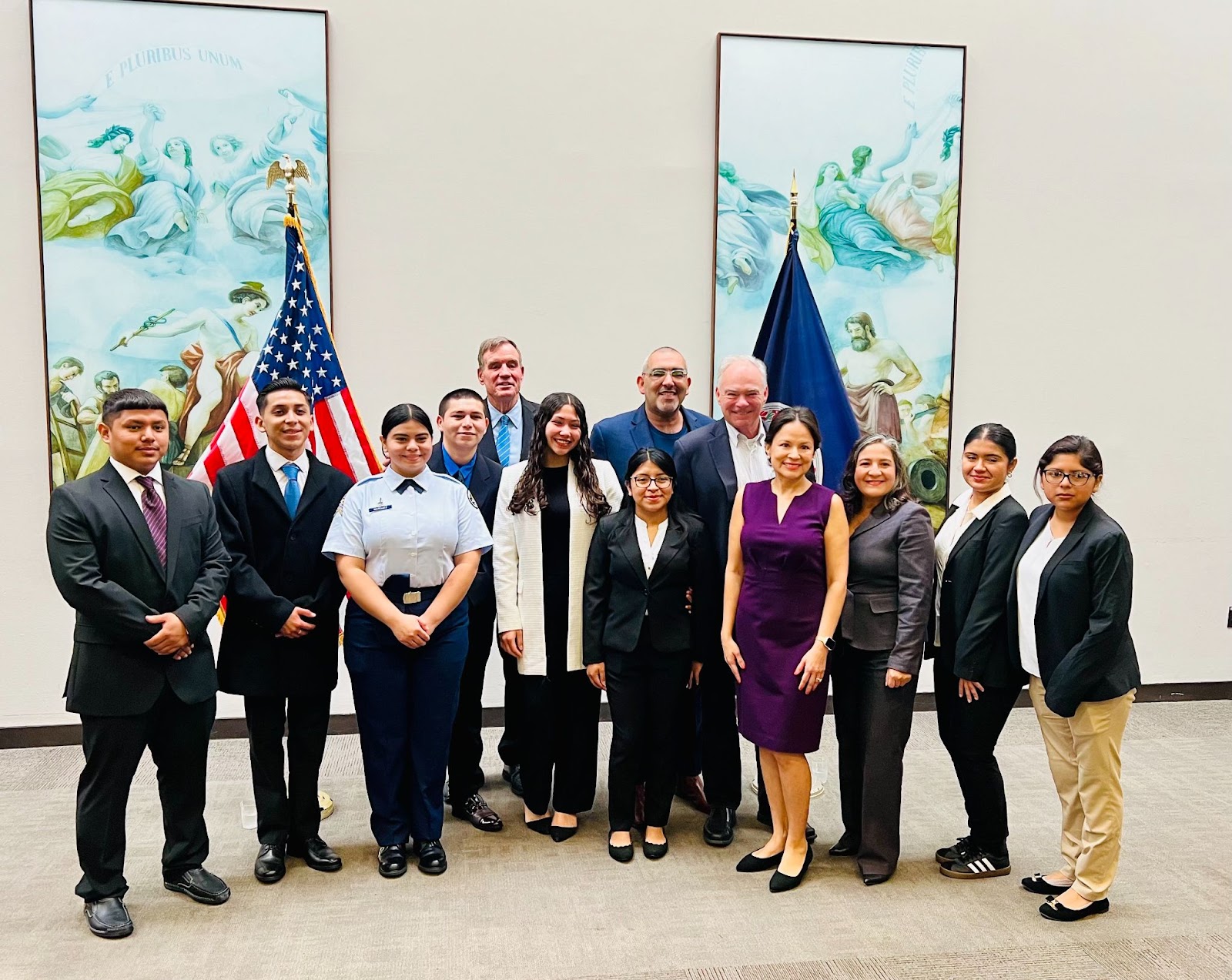 ACC students/staff and Superintendent Duran pictured with Senators Tim Kaine and Mark Warner at the US Capitol in honor of Hispanic Heritage Month!