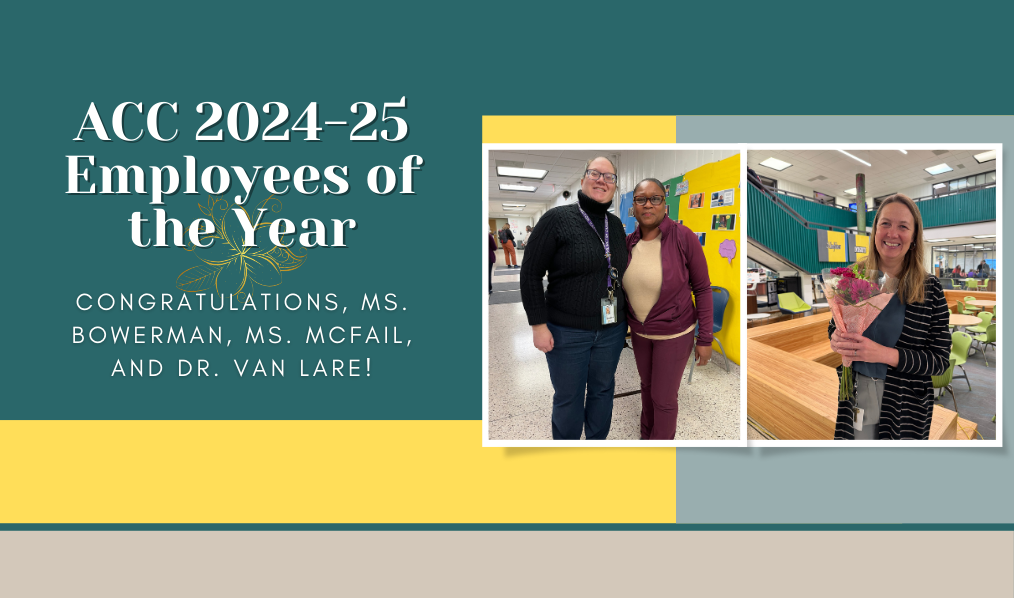 Picture of the 2024-25 Employees of the Year, Rachel Bowerman, Lori McFail, and Michelle Van Lare