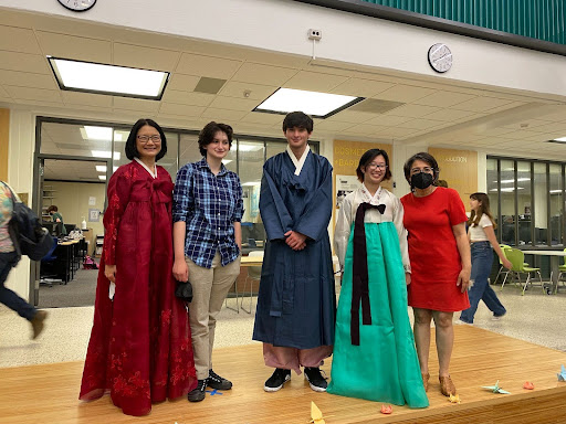 Principal Margaret Chung and Students speak at AAPI Month celebration.