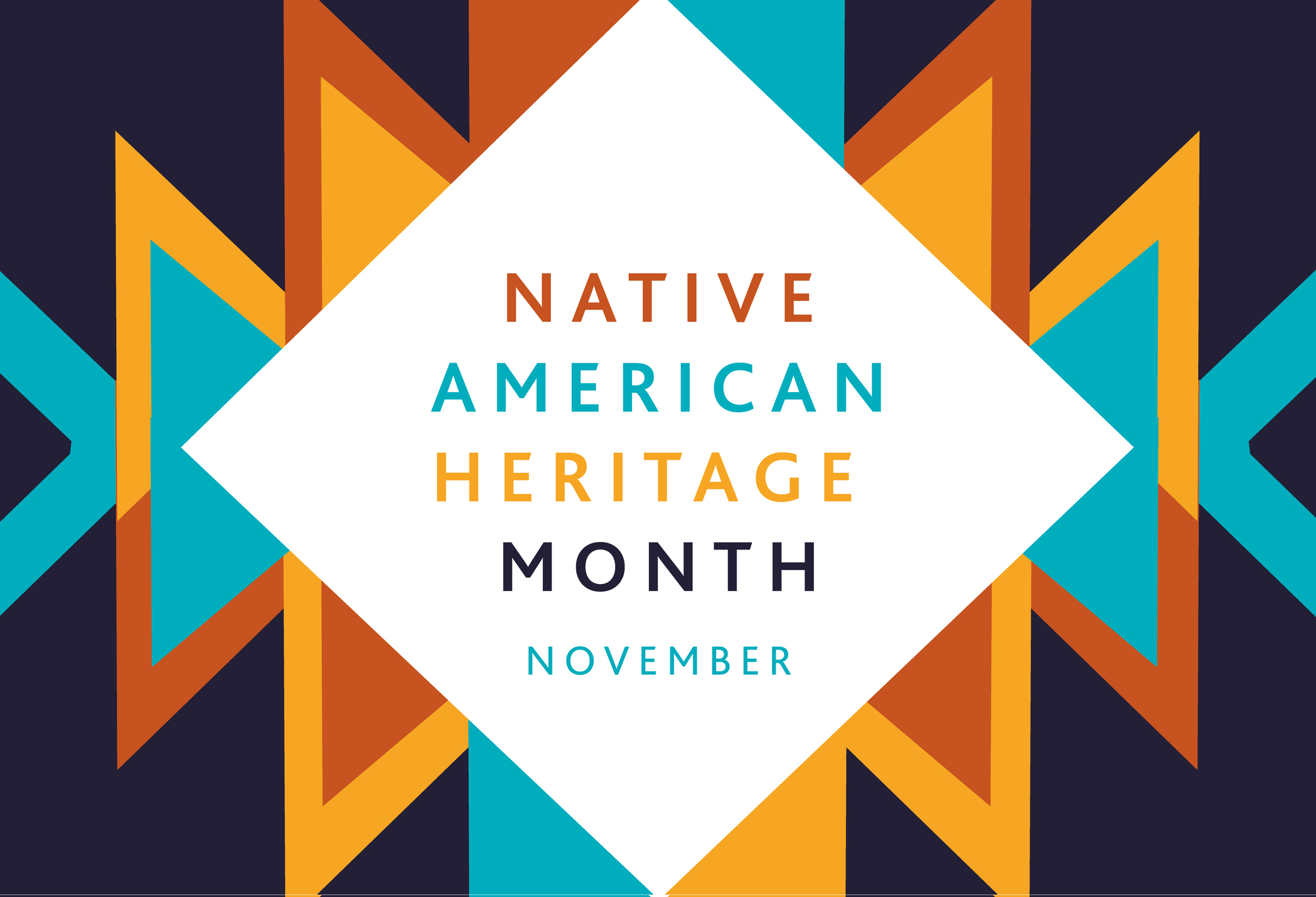 Vector illustration of National Native American Heritage Month banner design poster with pattern and typography design template. Fully editable vector eps. Use for advertisements, posters, web banners, leaflets, cards, t-shirt designs and backgrounds. Recognizing the culture, traditions and contributions of Native American People. Royalty free stock image.